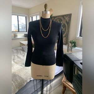 Ann Taylor NWT sample pullover  Flare sleeve ribbed mock neck
